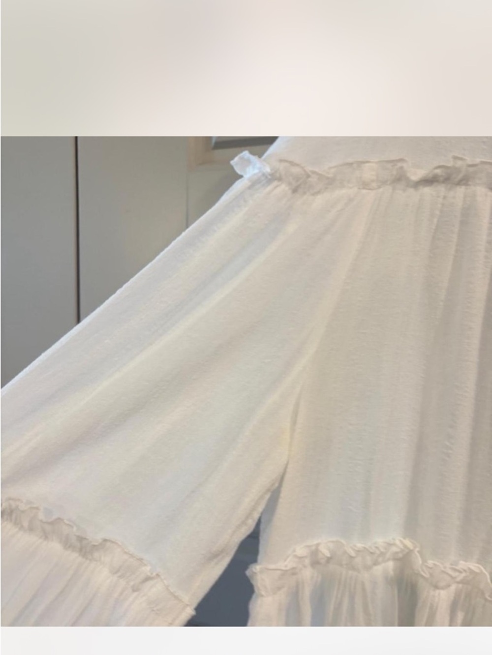 Urban Outfitters Cream Sheer Ruffle Blouse Pirate Core Prairie Top Size M - Picture 5 of 7